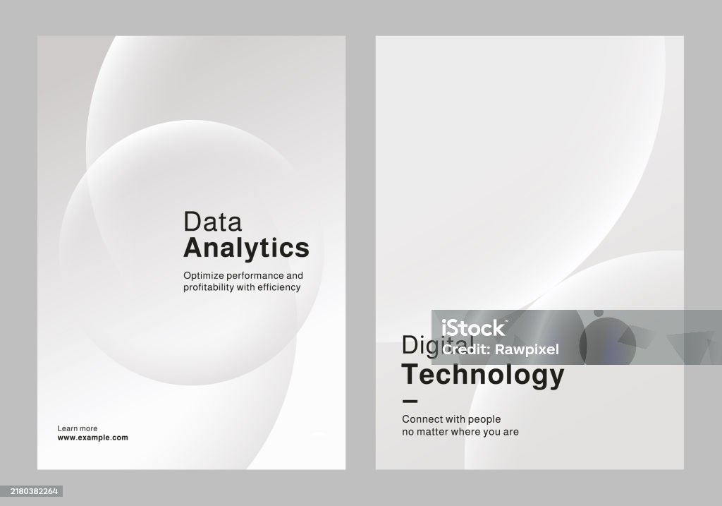 Two Poster Of Technology Template Set Data Analysis Stock Illustration ...