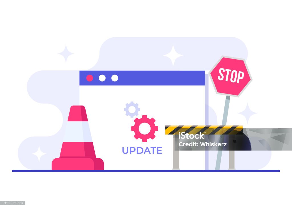 Program Update Photo Software Update Window Flat Vector Illustration System Maintenance ...