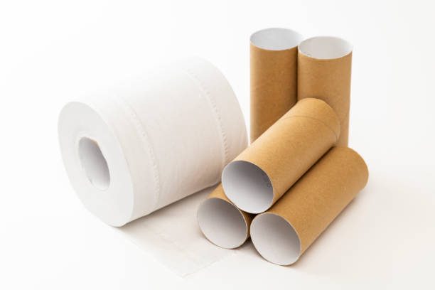 istock Toilet paper on white background 2180387459