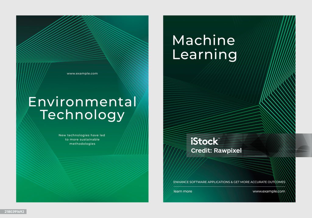 Green Technology And Machine Learning Posters Stock Illustration ...