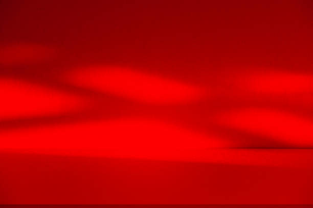 Wall interior background, studio and backdrops show products.with shadow from window color red . background for text insertion and presentation product