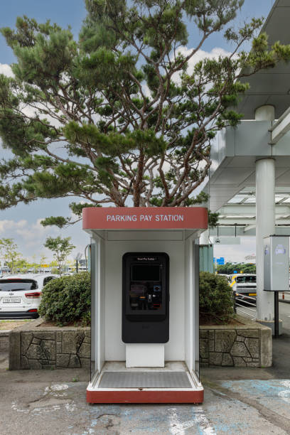 istock Self service automated parking ticket booth 2180405422