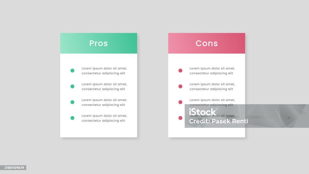 Pros Table Table Pros And Cons Infographic Template Design Stock Illustration ...