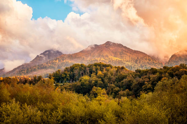 istock Clouds over the mountains. Beautiful landscape 2180412887