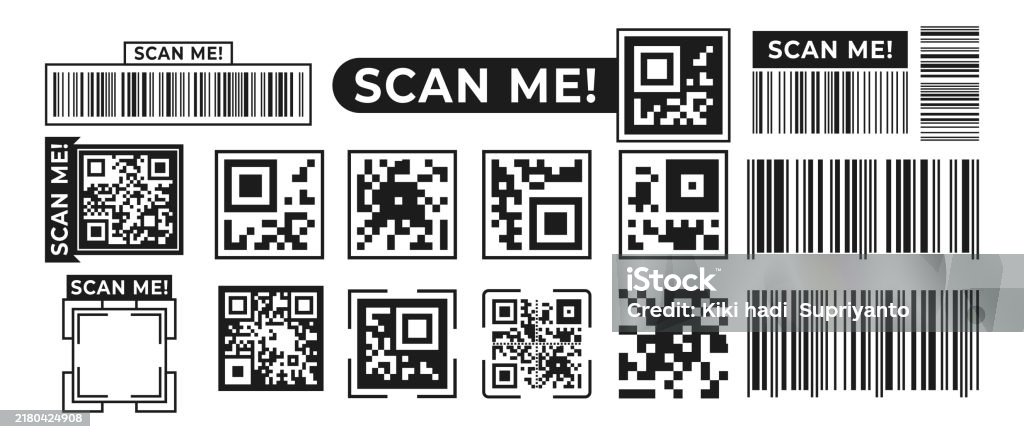 Barcode Qr Scan Example One Example Collection Of Scan Qr Barcode Isolated On White Backgroundproduct Scan ...