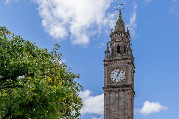 istock Gothic Albert Memorial Clock Belfast against blue sky Victorian landmark with intricate details 2180444303