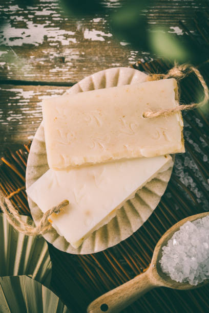 istock Organic handmade soaps, bath salt, wellbeing and relaxation concept 2180452871