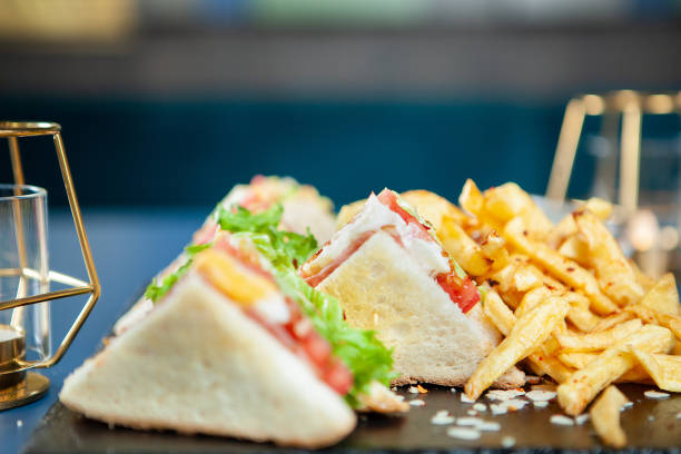 istock Delicious bacon sandwich with fresh vegetables 2180455170