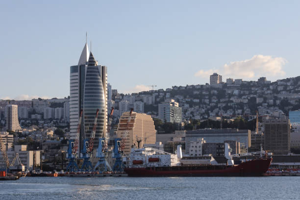istock Cargo container ship port harbor Haifa, Israel 2180457463
