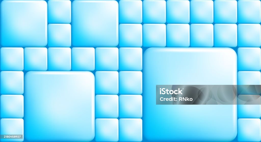 Tile View Buttons Rectangular Blue Colored Icy Tile Block Buttons With Rounded Corners ...