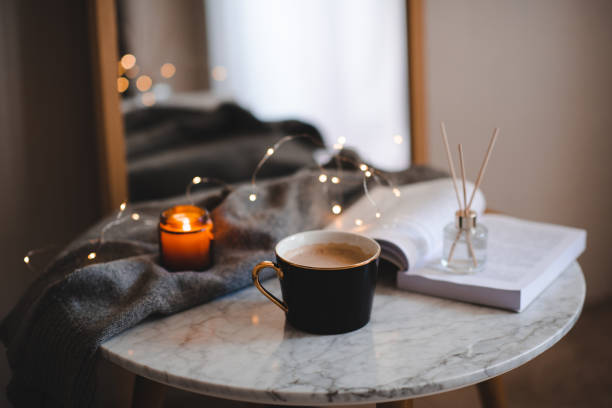 istock Cozy home atmosphere with cup of coffee 2180459534