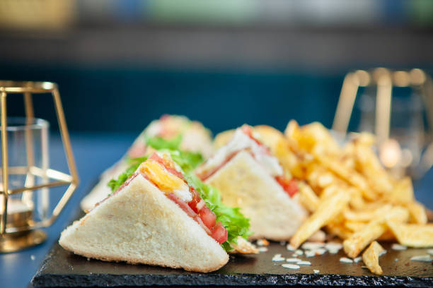 istock Delicious bacon sandwich with fresh vegetables 2180468240