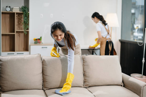 istock Efficient and professional housekeeping with our dynamic cleaning duo. Perfect teamwork ensures spotless cleanliness 2180472217