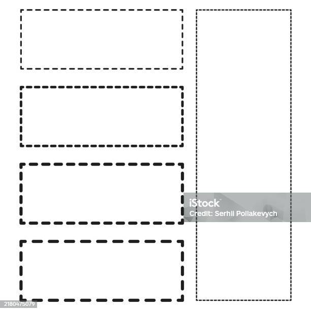 Dashed Rectangle Outline Dotted Border Frame Simple Rectangle Shapes ...