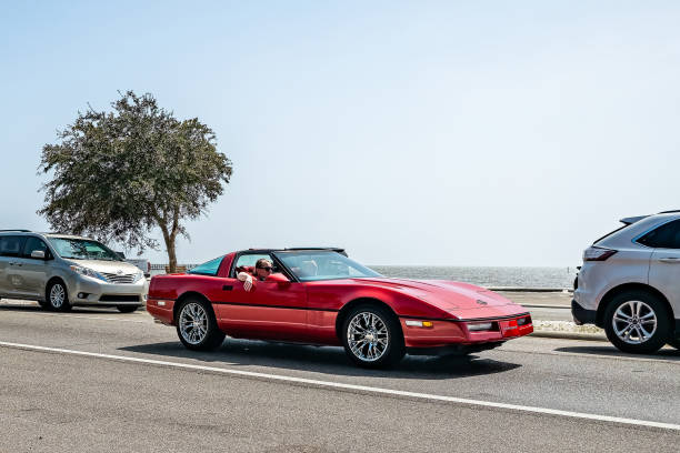 Gulfport, MS - October 04, 2023: Wide angle front corner view of a 1990 Chevrolet Corvette ZR-1 Coupe at a local car show.