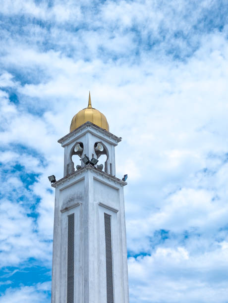 Photo of a mosque minaret for loudspeakers. Enables the voice to resonate loudly when entering the azan time.