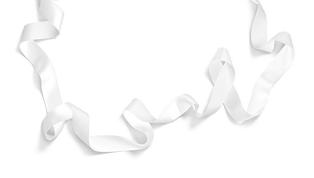 istock Blank white satin ribbon mockup, isolated 2180479158