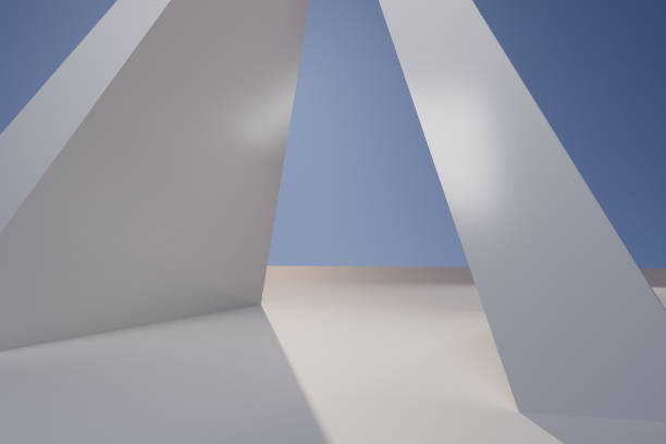 istock 3d render illustration A white building with a blue sky in the background 2180479906
