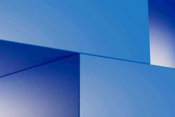 istock 3d render illustration A blue background with a blue square in the middle 2180479907