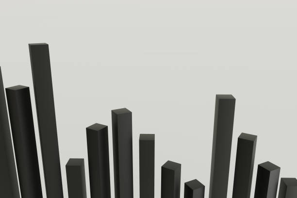 3d render A black and white image of a city skyline with tall buildings.