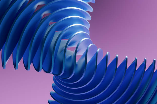 istock A blue spiral with a purple background, 3d render 2180481354