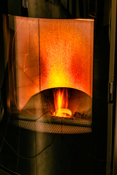 burning paper, glowing edge of paper on a black background