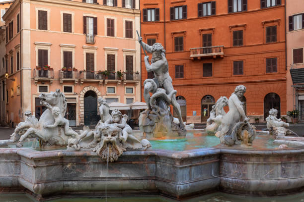 istock Ancient Neptune Fountain in Rome in Piazza Navona 2180499523
