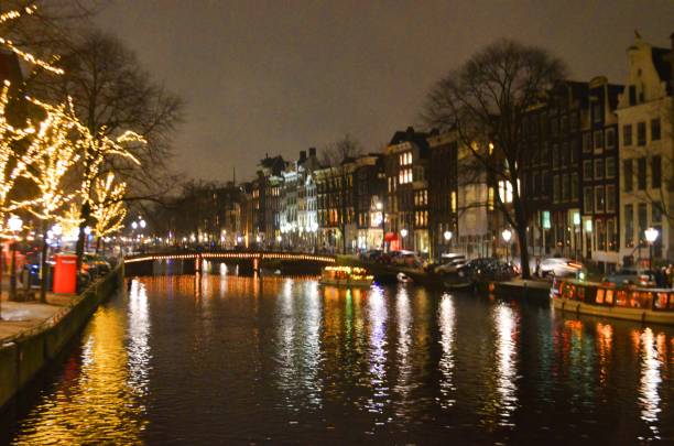 istock Evening canal view in Amsterdam, Netherlands 2180503920