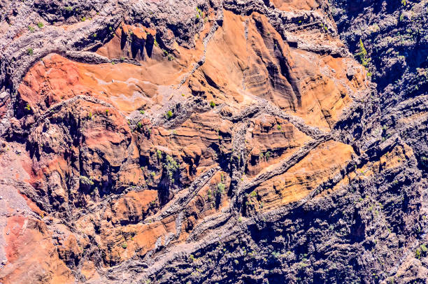 A rocky mountain with a heart shape carved into it. The heart is surrounded by a rocky area with trees growing out of the rocks