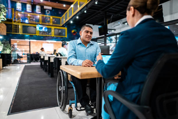 istock Young man in a job interview at the office 2180505454