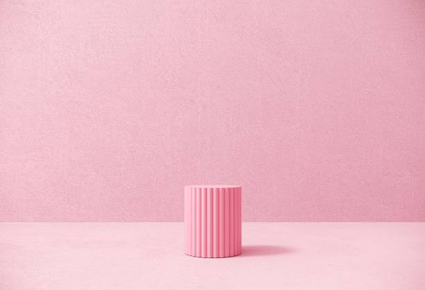 istock Exhibition Podium, stand on pastel pink background for premium product -3D render. 2180516309