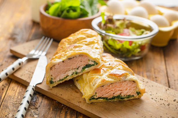 Puff Pastry Salmon , Salmon Wellington