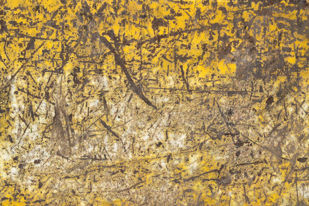 istock grunge yellow steel plate has scratches 2180525812