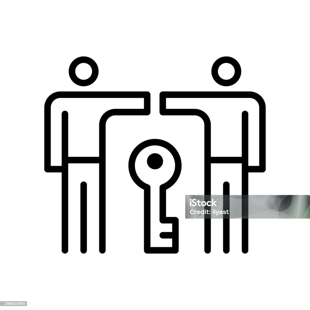A Simple Line Drawing Of Shared Key Stock Illustration - Download Image ...
