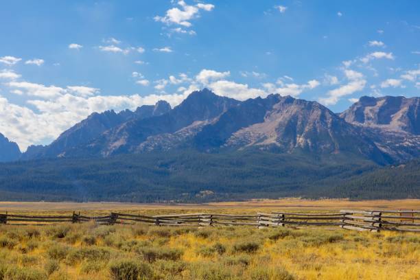 istock Sawtooth Mountains and Rustic Fence in Idaho 2180532964