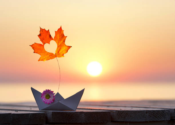 istock paper boat at the beach in sunset 2180535287