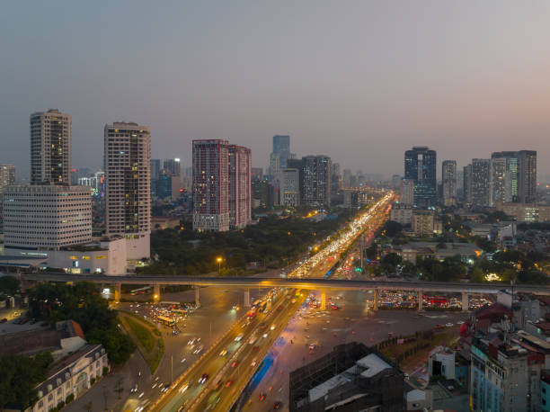 istock Hanoi skyline cityscape at night in Cau Giay 2180535785