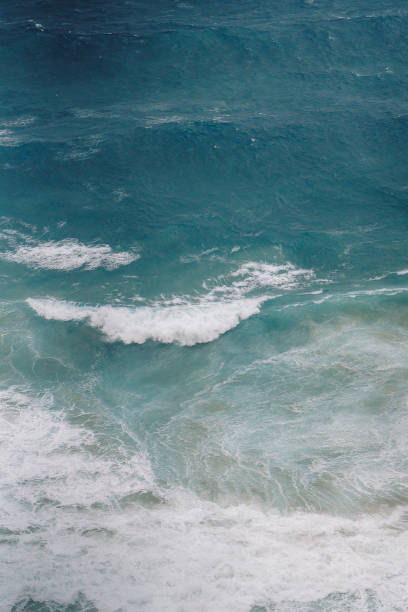 View of the Pacific Ocean waves from Byron Bay in Australia
