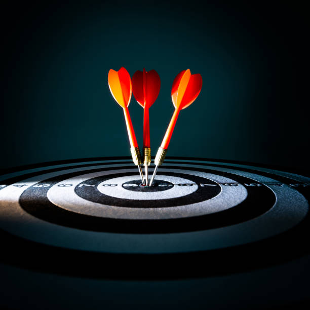 istock Close up of darts on target 2180536419