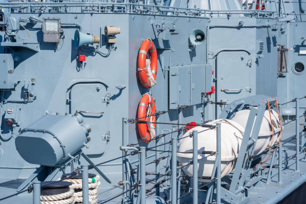 istock maritime background, fragment of a modern ship, various equipment on the deck 2180537361