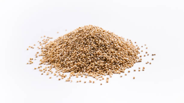 istock Rejection of gluten is quinoa on white background 2180538435