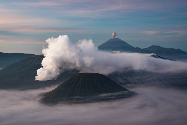 Bromo-Tengger-Semeru National Park at sunrise in Indonesia
