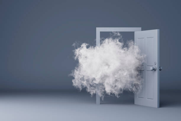 istock Cloud from open door, minimalist conceptual background, decisions, choices concept 2180541448