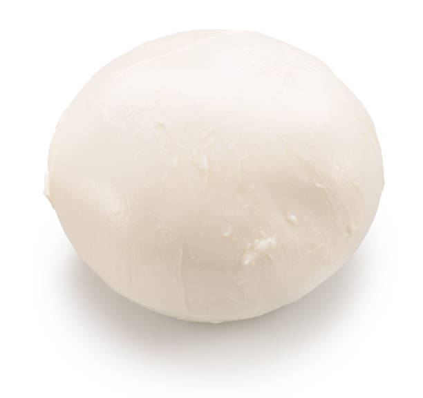 istock Ball of mozzarella cheese on white background. File contains clipping path. 2180541453