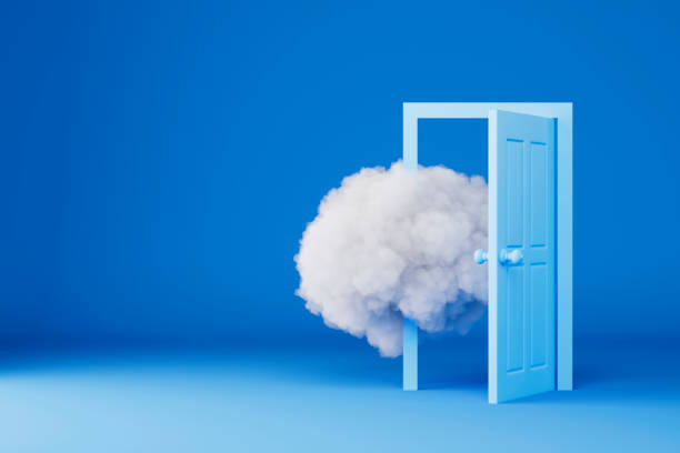 istock Cloud from open door, minimalist conceptual background, decisions, choices concept 2180541529