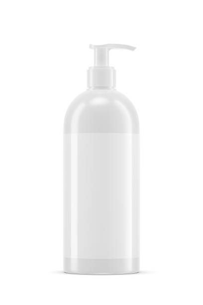 istock White liquid soap bottle with blank label isolated on white. 3D rendering illustration. 2180541668