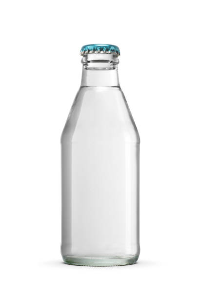 istock Soda in a small clear glass bottle with crown cap isolated on a white. 2180541762