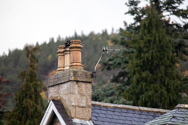 Chimney on a residential building in Ballater, Scotland