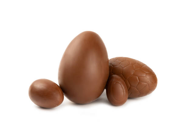 istock Easter chocolate bunny, chick and chocolate eggs isolated on white background. Chocolate eggs and other sweets. Easter celebration concept. Easter sweets on the table. Place for text. copy space. 2180546814