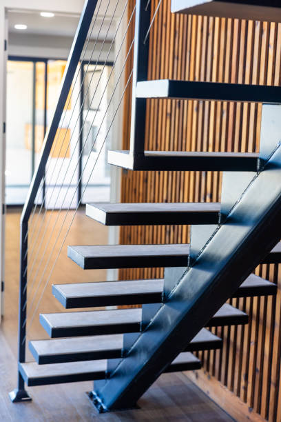 istock Steel Staircase in a Modern Luxury Home 2180548890